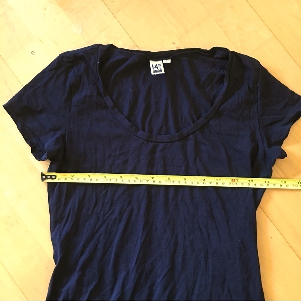 14th & Union Scoopneck, Lightweight, Cap Sleeve Tee, Black, Size S - Picture 8 of 9